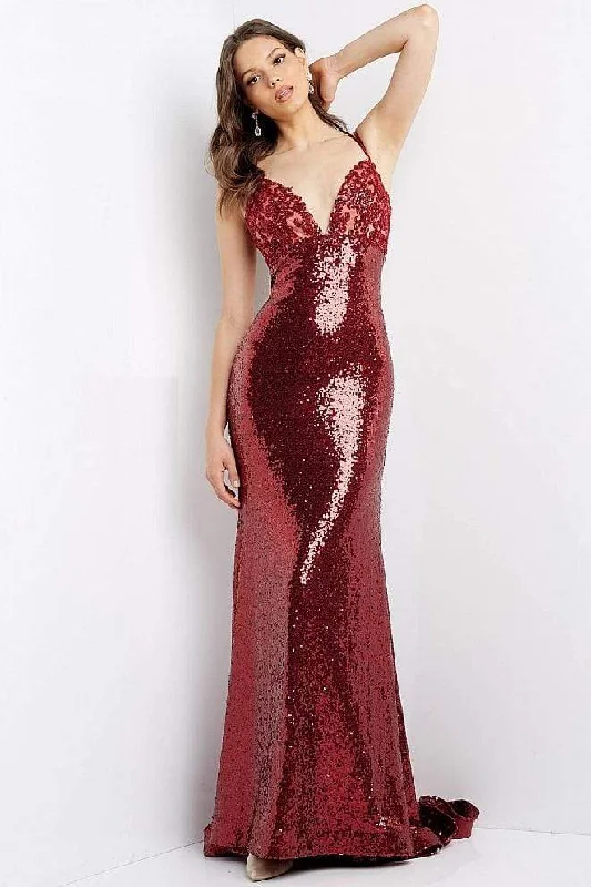 JVN by Jovani - JVN05803 Strappy Sequined Trumpet Gown Christmas party dresses