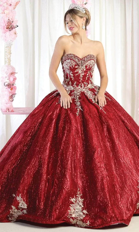 May Queen LK179 - Embroidered Quinceanera Ballgown Satin party dresses