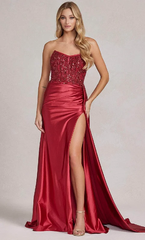 Nox Anabel E1174 - Beaded V-Neck Prom Gown Best party dresses for formal events