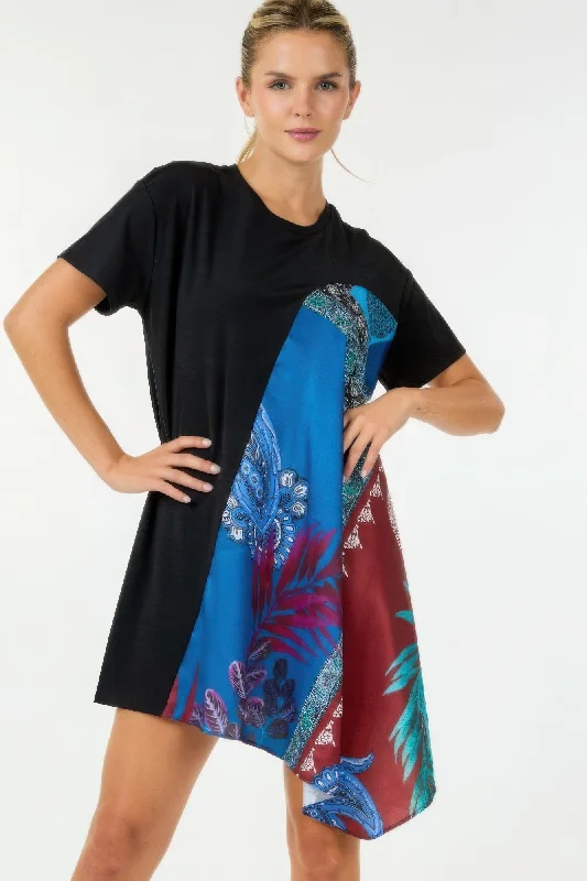 Print Handkerchief Tunic Top Elegant floral dresses