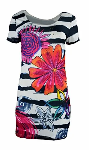 Ladies Short Sleeve Dress with Multicolor Pattern Print Shein floral dresses