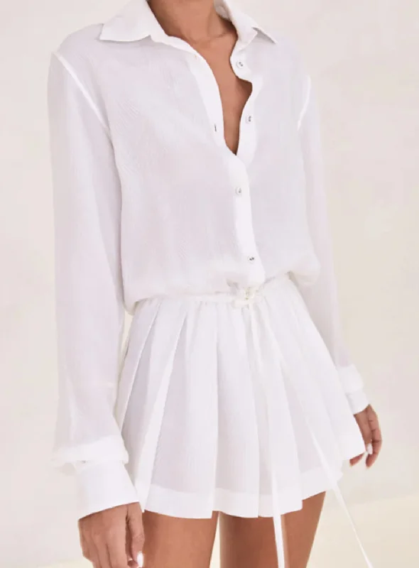 Alexis - Dessa Dress - Off White Ruched unclassified dresses