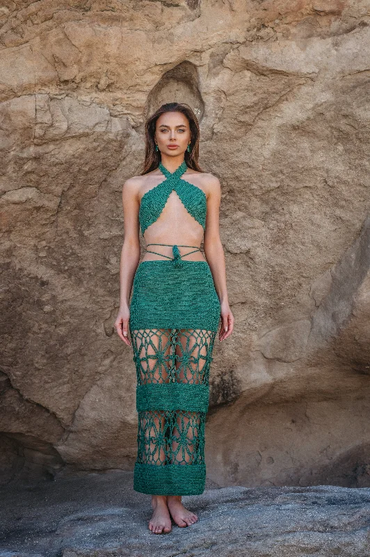 Amaya Crochet Two Piece Set | Emerald Summer unclassified dresses