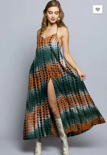 BAMBOO TYE DYE HALTER DRESS Luxury unclassified dresses