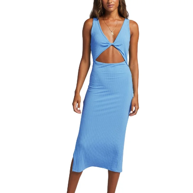 Billabong Take A Look Rib Knit Dress in Blue Daze Designer unclassified dresses