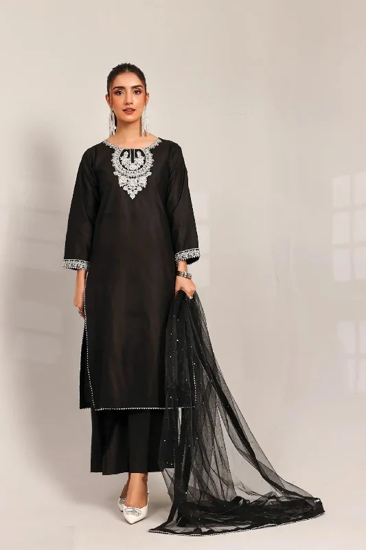 Black Katan Salwar Kameez Party unclassified dresses