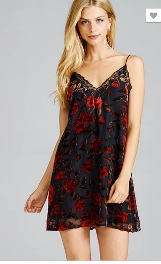 BURNOUT VELVET SLIP DRESS Unique unclassified dresses