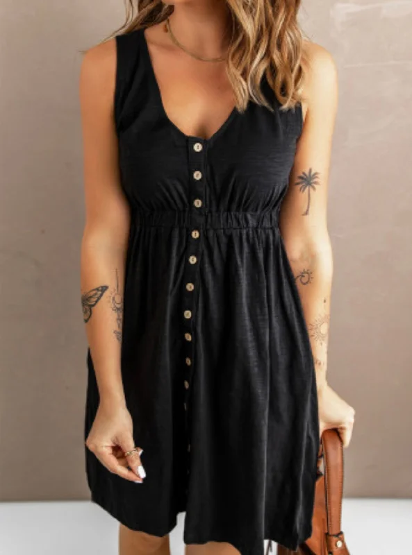 Button Down Black Dress Sexy unclassified dresses