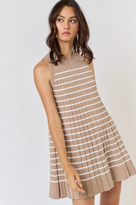 Casual Elegance Stripe Knit Dress Date night unclassified dresses