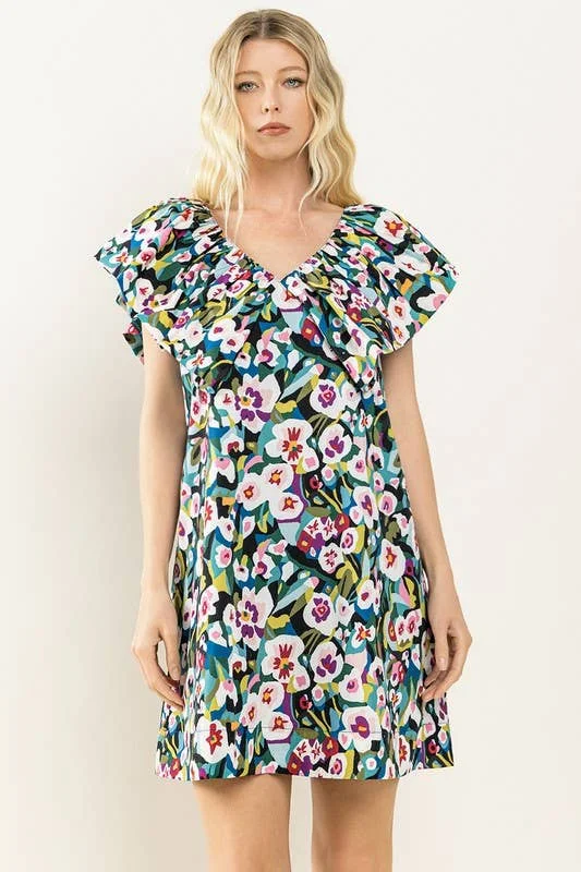 Pansy Petals Ruffle Dress Off-shoulder unclassified dresses