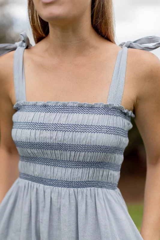 Celine Dress - Light Blue Striped unclassified dresses