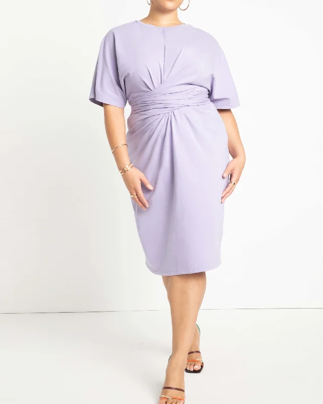 Cross Front Flutter Sleeve Dress | Purple | Heirloom Lilac Trendy new unclassified dresses