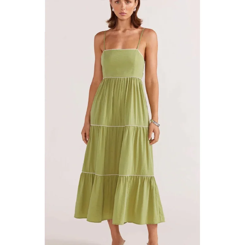 Dress Alexe Tie Back - Matcha Printed unclassified dresses