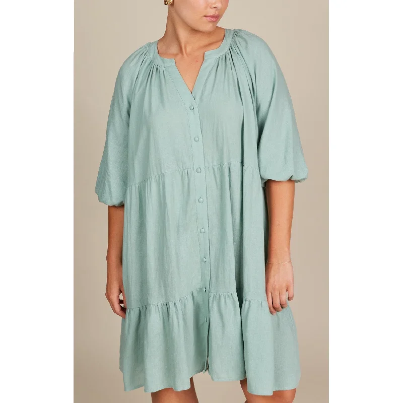 Dress Amelie Button ONE SIZE - Seafoam Breathable unclassified dresses