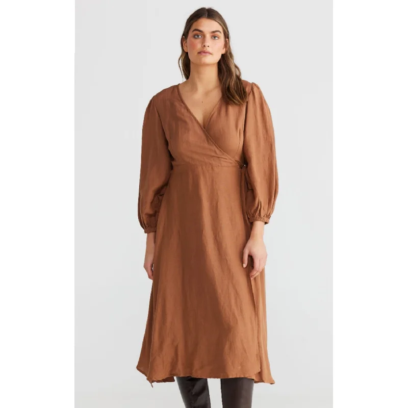 Dress Amor Wrap - Terracotta Ruffled unclassified dresses