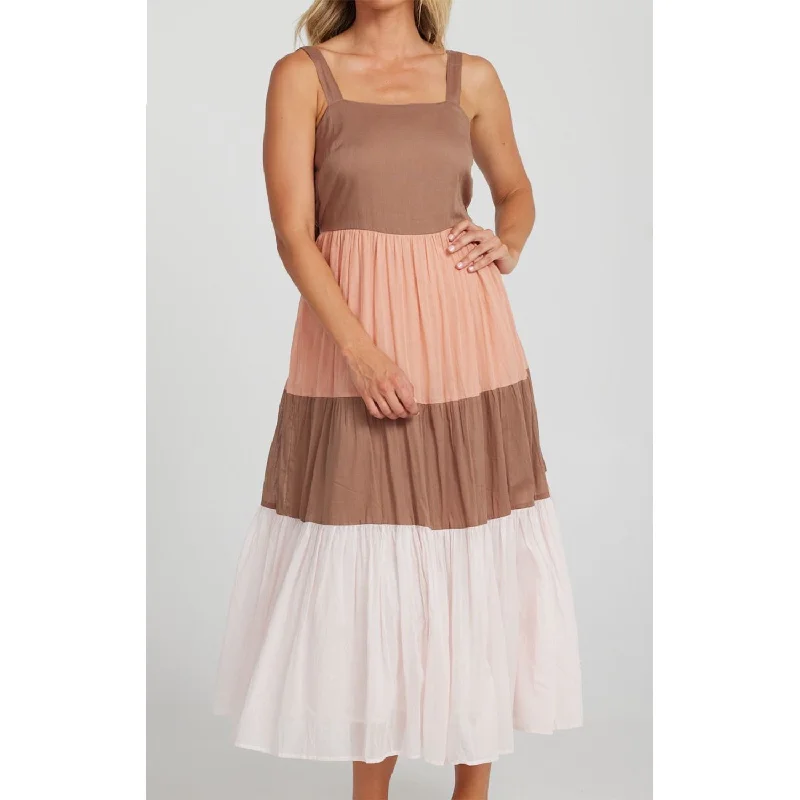 Dress Carmello - Cocoa + Terracotta + Pink Sorbet Lounge unclassified dresses