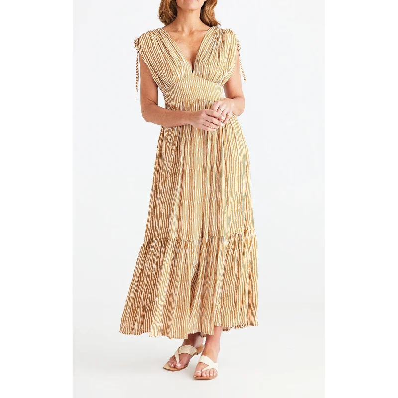 Dress Ellody - Tan Stripe Holiday unclassified dresses