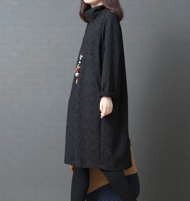 Dresses Loose Winter Autumn Dresses Casual Women Dresses ZRL97213 Dark color unclassified dresses