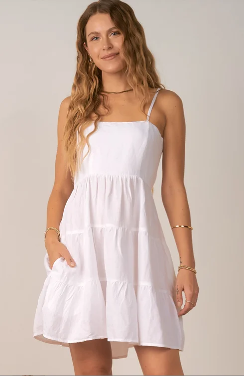 ELAN SP22 WHITE DRESS WITH SPAGHETTI STRAPS Summer unclassified dresses