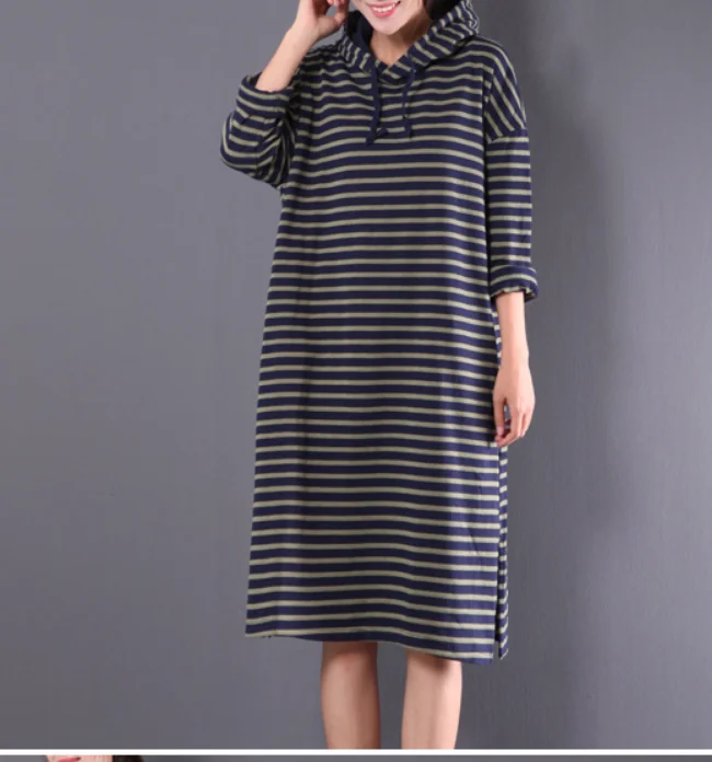 Hooded Autumn Women Dresses Casual Cotton Women Dresses WG97215 Open-back unclassified dresses