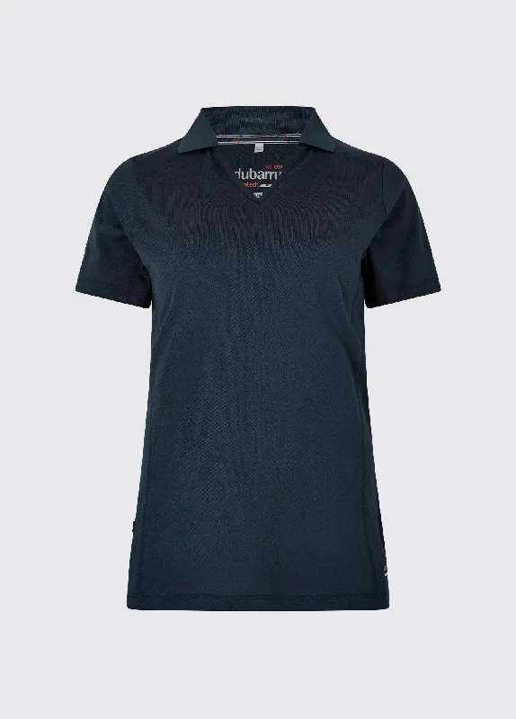 Seville Women's V-neck Polo - Navy Minimalist unclassified dresses