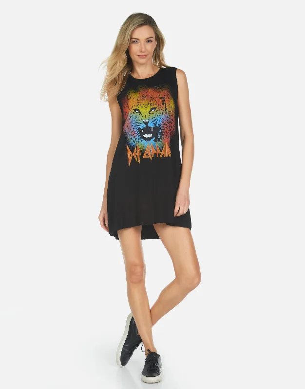 Lauren Moshi - Deanna Def Leppard Sleeveless Dress - Black High-low unclassified dresses