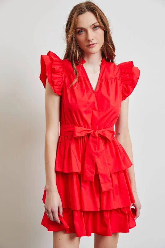 Cherry on Top Poplin Ruffle Dress Fall unclassified dresses