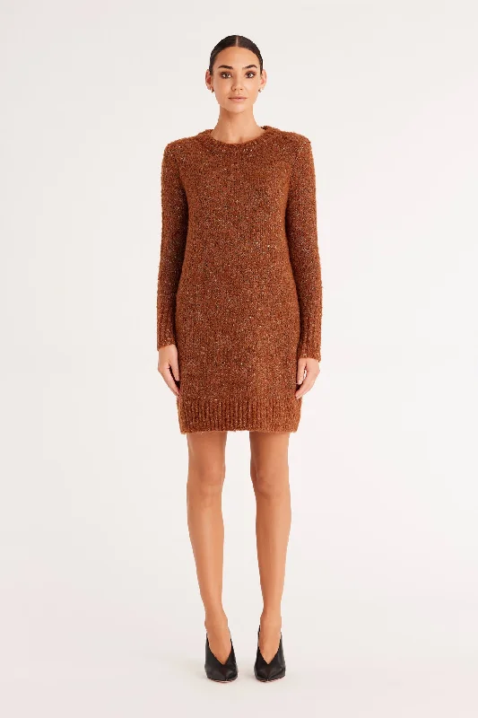 Liza Jumper Dress - Rust Lurex Club unclassified dresses