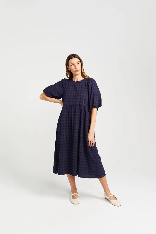 LUCINDA DRESS NAVY CHECK Travel unclassified dresses