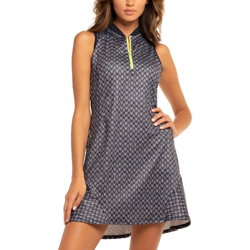 Lucky in Love Game On Chevron Midnight Womens Golf Dress Metallic unclassified dresses