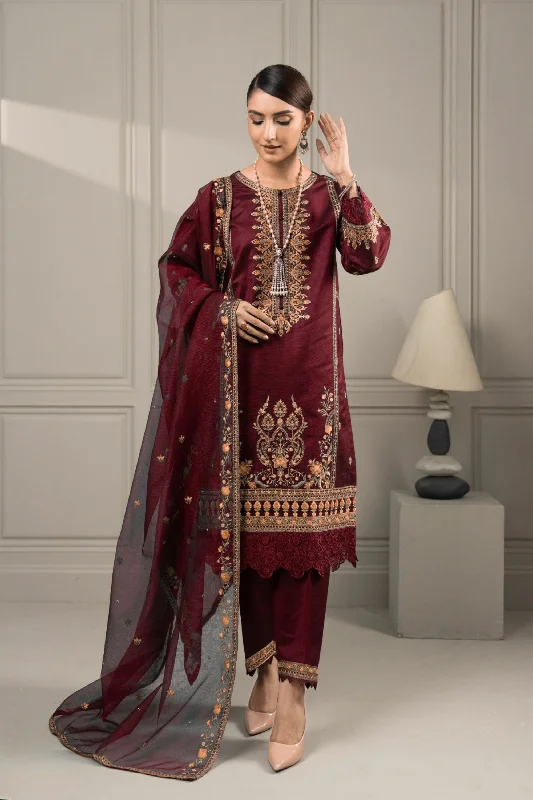 Maroon Katan Readymade Suit Metallic unclassified dresses