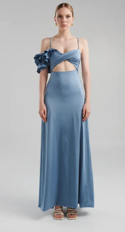 Maygel Coronel - Cavalieri Dress - Riva Blue One-shoulder unclassified dresses