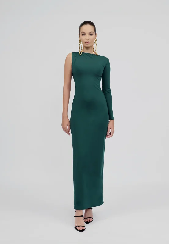 Maygel Coronel - Negrete Dress - Emerald Green Vacation unclassified dresses