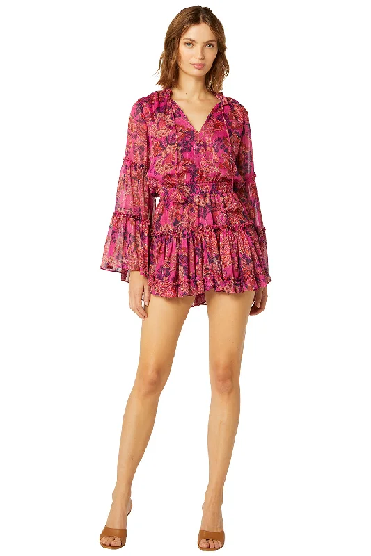 Misa - Leeva Dress - Fuschia Batik Chic unclassified dresses