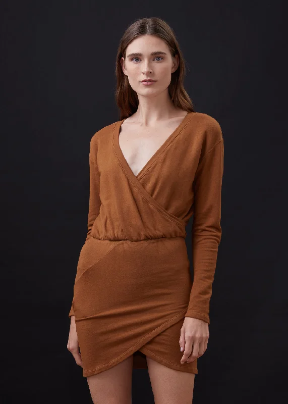 Monrow - Supersoft Fleece Dress - Golden Brown Lightweight unclassified dresses