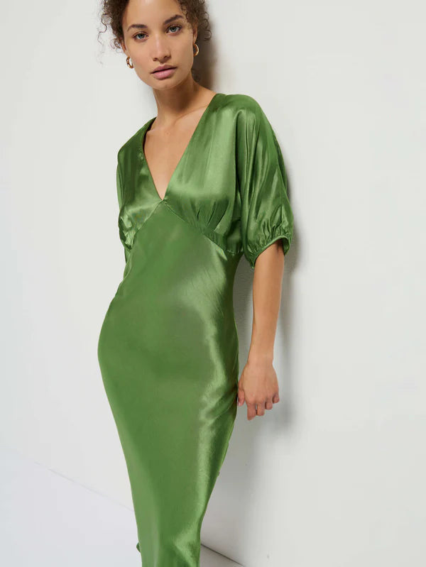 Nation LTD - Lily Rose Dress - Salon Green Ruched unclassified dresses