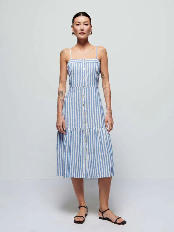 Nation LTD - Luciana Dress - Parisian Blue Stripe Casual chic unclassified dresses