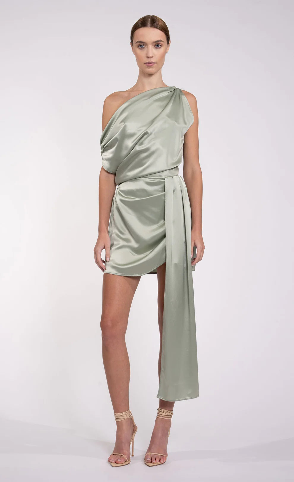 Nonchalant - Natalie Dress - Sage Silk unclassified dresses