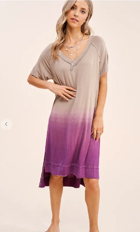 OMBRE DRESS IN LIGHT MAUVE Bold pattern unclassified dresses