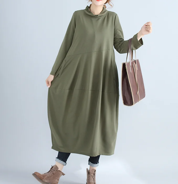 Patchwork Fall Cotton Lantern Dresses Casual Women Dresses SSM97215 Elegant unclassified dresses