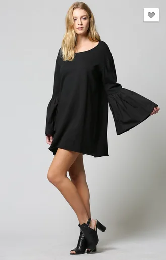 POPLIN BELL SLEEVE FRENCH TERRY DRESS Summer unclassified dresses