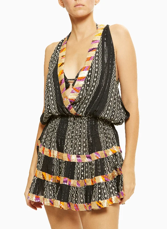 Ramy Brook - Kelsey Dress - Black Beach Geo Stripe Affordable unclassified dresses