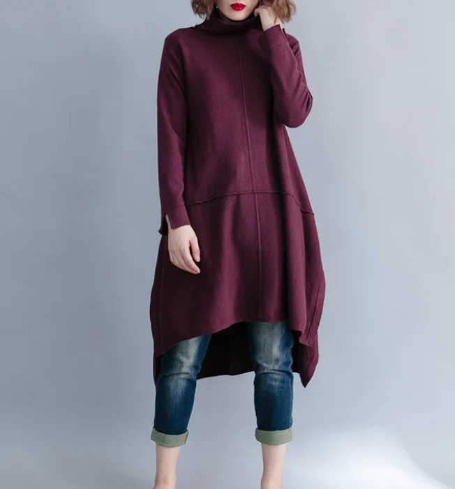 Red Knit Fall Irregular Hem Dresses Casual Women Dresses SSM97215 Sleeveless unclassified dresses