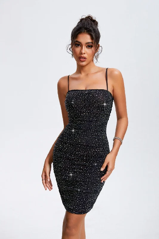 Rhinestone Square Neck Cami Dress Festival unclassified dresses