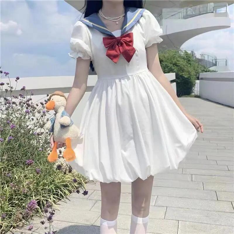 Student  Style Sailor Dress Stretchy unclassified dresses