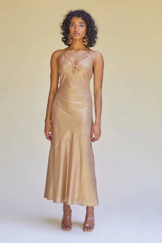 Suboo - Piper Key Hole Slip Dress W Gold Detailing - Bronze Best-selling unclassified dresses