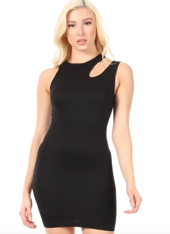 SUZETTE Seamless One Shoulder Cut-out Dress Trendy unclassified dresses