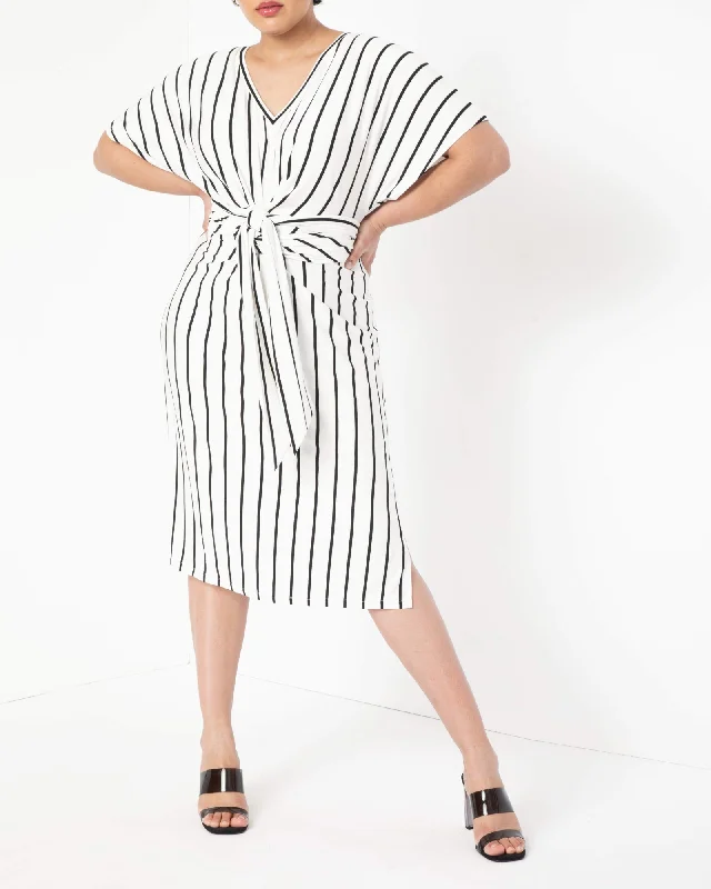 Wrap Around Dress | Black And White Stripe Sequin unclassified dresses