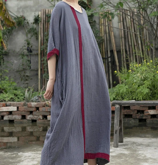 Irregular Hem Linen Women Dresses Casual Women Dresses Bat Sleeve SSM97215 Holiday unclassified dresses