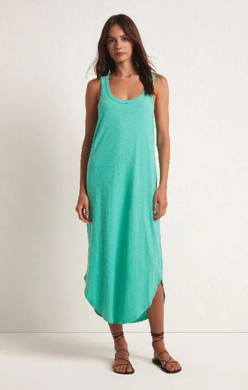 Z SUPPLY Easy Going Cotton Slub Dress IN CABANA GREEN Dark color unclassified dresses